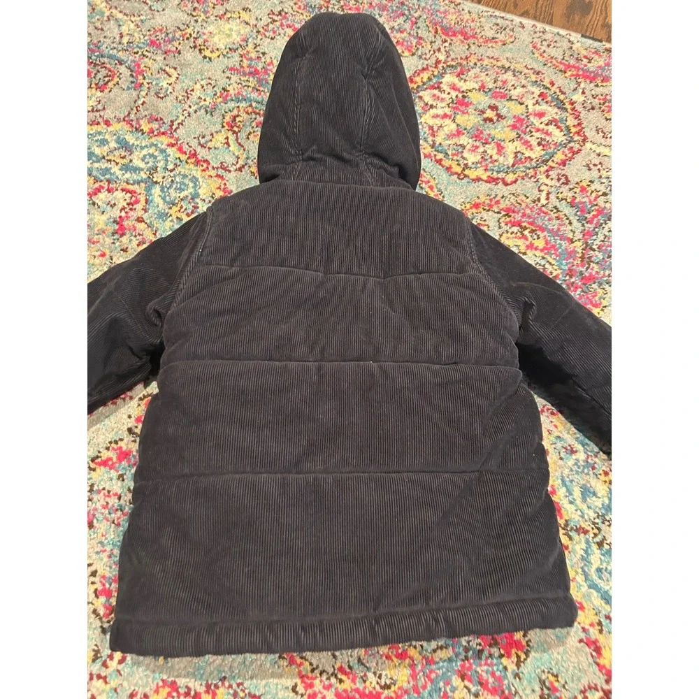 Gymboree Boys‎ Navy Blue Corduroy Sherpa Lined Puffer Jacket Hooded Coat 2T-3T